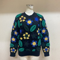 ヴィンテージ　長袖ニット　3dニット 黒青黄緑　花柄　vintage knit | Vintage.City ヴィンテージ 古着
