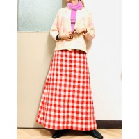 Quilting gingham maxi skirt | Vintage.City ヴィンテージ 古着
