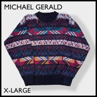 【MICHAEL GERALD】ニット セーター 総柄 柄物 XL US古着 | Vintage.City ヴィンテージ 古着