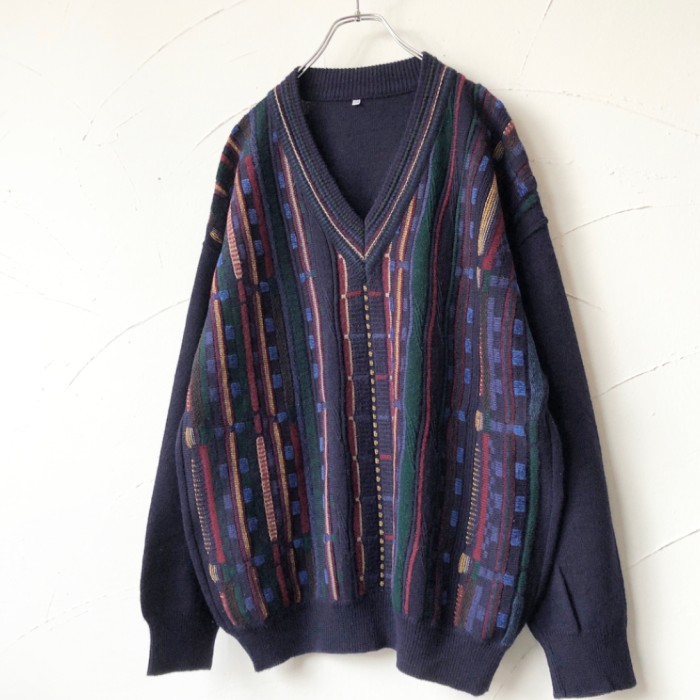 Patterned knit 柄 3Dニット | Vintage.City 古着屋、古着コーデ情報を発信