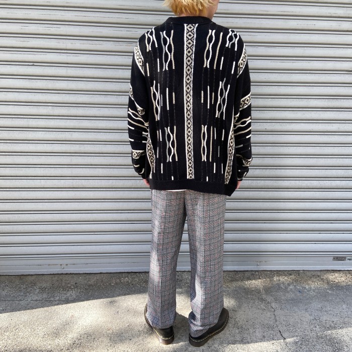 『送料無料』90s COOGI系3Dニットセーター　黒　アート柄　編み込み　立体 | Vintage.City 古着屋、古着コーデ情報を発信