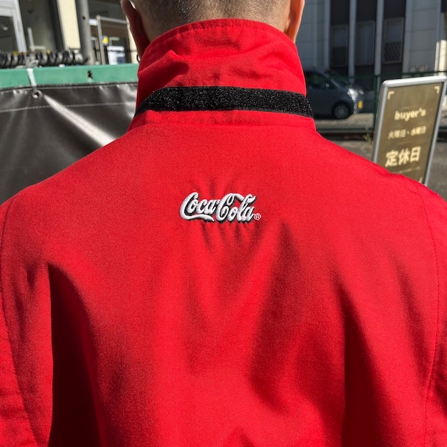 USA製 コカコーラ ナイロンジャケット ワッペン 刺繍ロゴ ストリート 