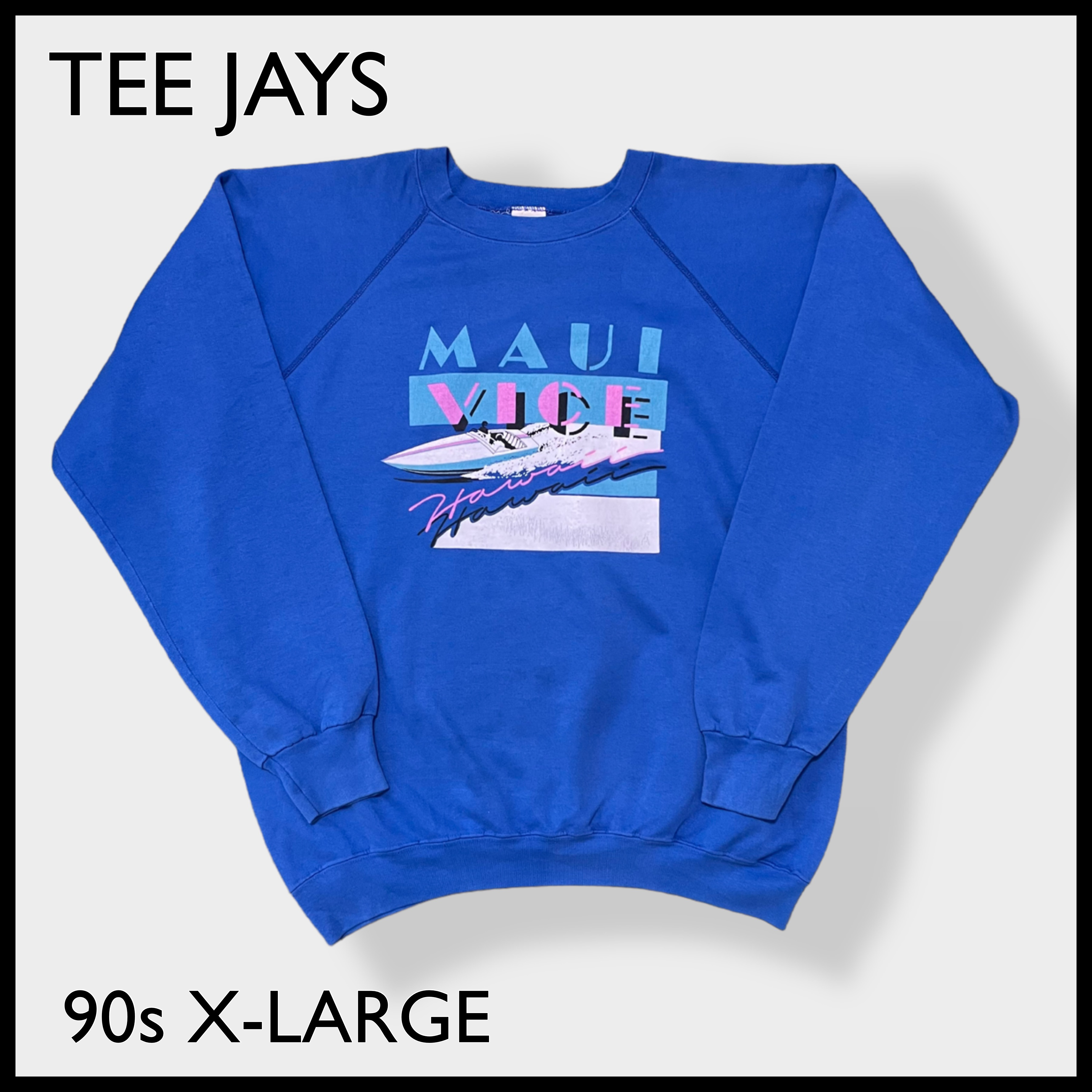TEE JAYS】80s USA製 プリント スウェット ラグラン XL 古着 | Vintage 