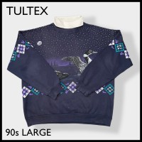 【TULTEX】90s USA製 両面プリント 鳥 スウェット 襟 L US古着 | Vintage.City ヴィンテージ 古着