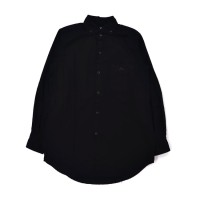 EVISU ボタンダウンシャツ 38 ブラック ロゴ刺繍 カモメ 日本製 | Vintage.City ヴィンテージ 古着