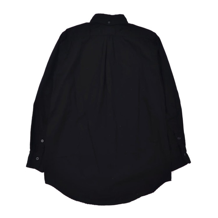 EVISU ボタンダウンシャツ 38 ブラック ロゴ刺繍 カモメ 日本製 | Vintage.City 古着屋、古着コーデ情報を発信