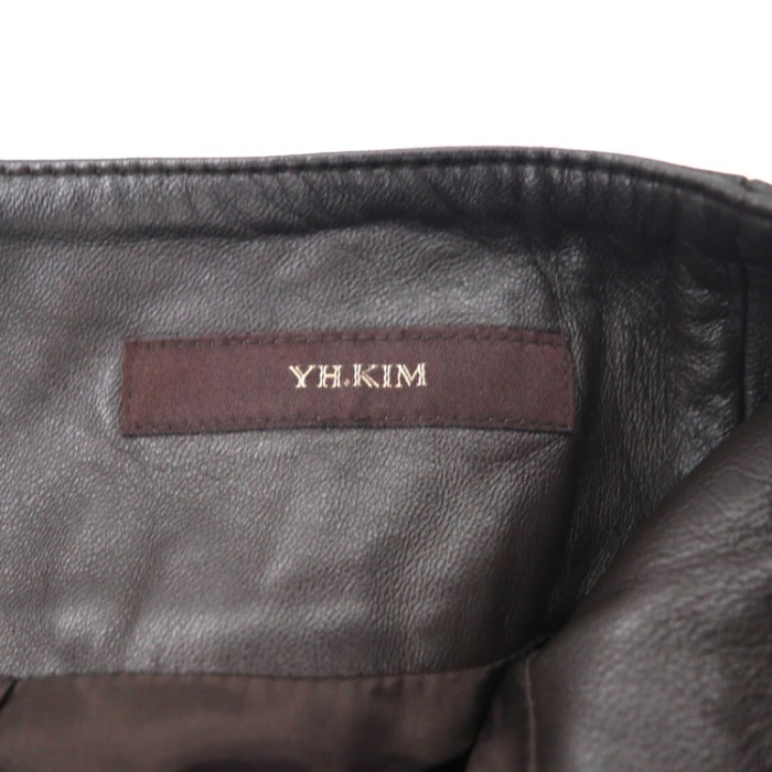 YH.KIM レザースカート 25 ブラウン イタリアンラムレザー | Vintage.City ヴィンテージ 古着