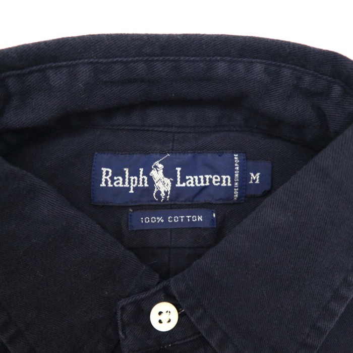 RALPH LAUREN ボタンダウンシャツ M ネイビー コットン 未使用 | Vintage.City ヴィンテージ 古着