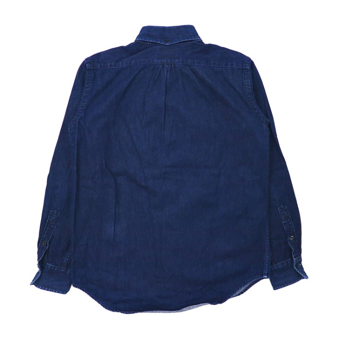 EVISU ボタンダウンシャツ 38 ブルー デニム カモメロゴ刺繍 | Vintage.City 古着屋、古着コーデ情報を発信