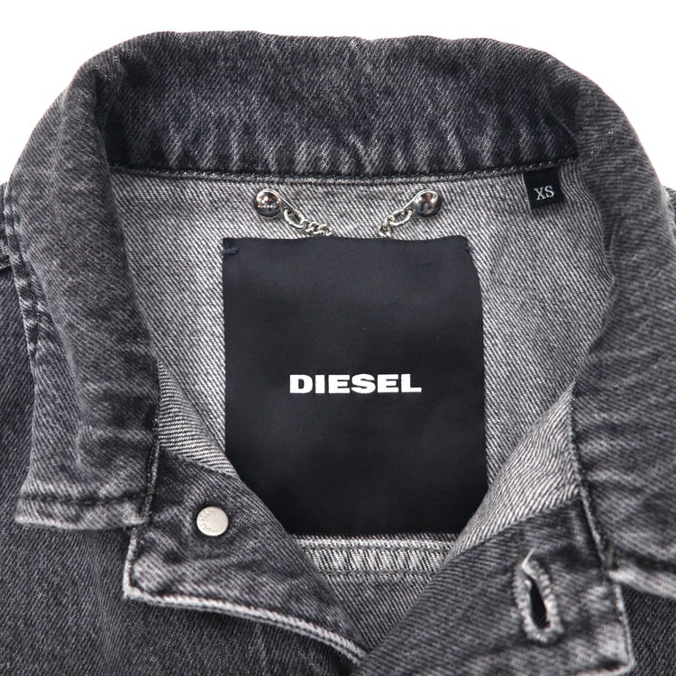DIESEL デニムジャケット XS グレー ダメージ加工 ルーマニア製