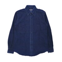 EVISU ボタンダウンシャツ 38 ブルー デニム カモメロゴ刺繍 | Vintage.City ヴィンテージ 古着