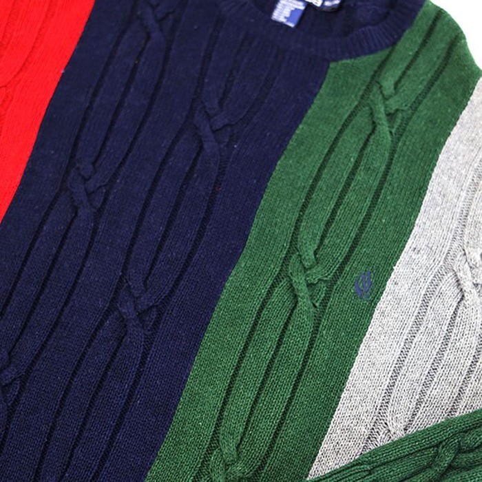 90s NAUTICA Crazy Pattern Cable Knit | Vintage.City ヴィンテージ 古着