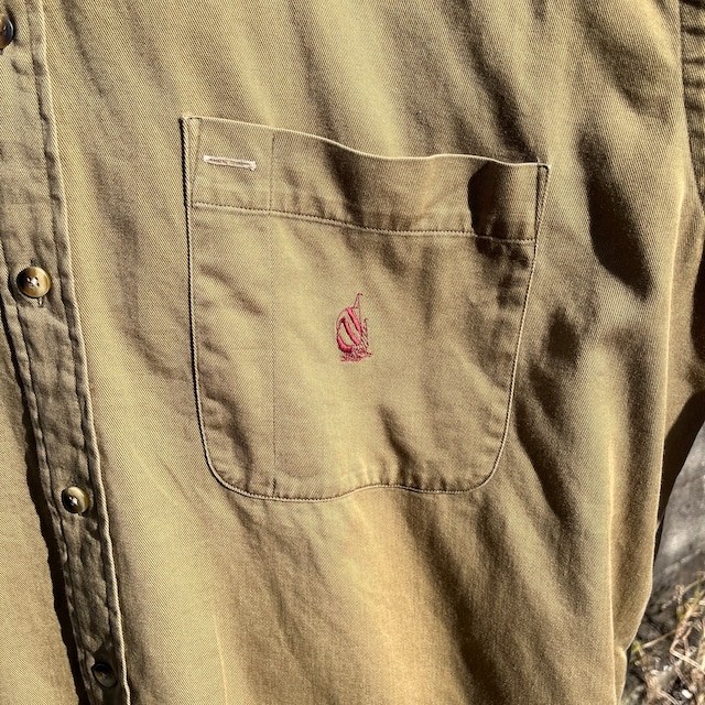 90s ノーティカ 長袖シャツ ボタンダウンシャツ 刺繍ロゴ XL ストリート