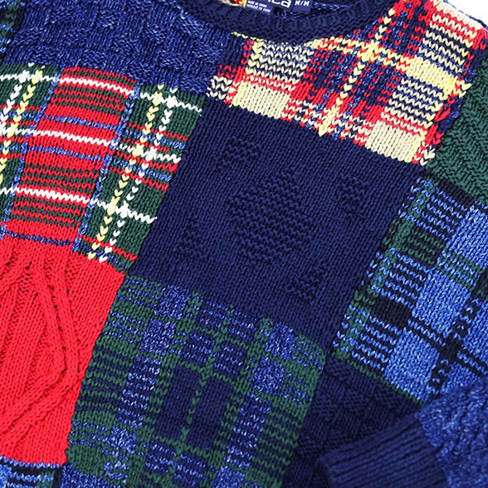 90s NAUTICA Crazy Patch Work Design knit | Vintage.City ヴィンテージ 古着