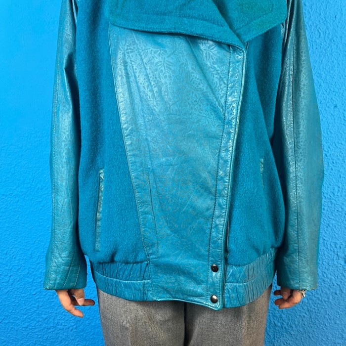 80-90s Flower Leather Dolman Jacket | Vintage.City ヴィンテージ 古着