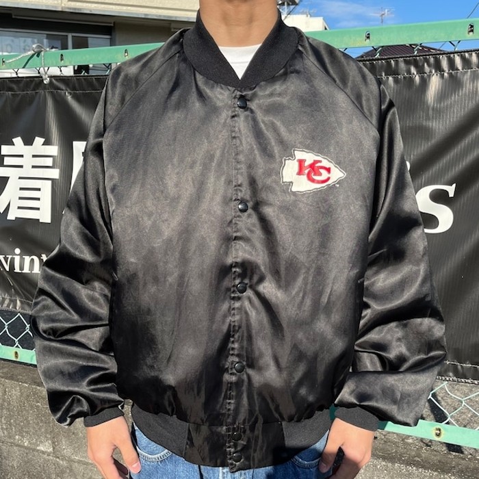 90s USA製 NFL カンザスシティ ナイロンスタジャン バックプリント | Vintage.City ヴィンテージ 古着