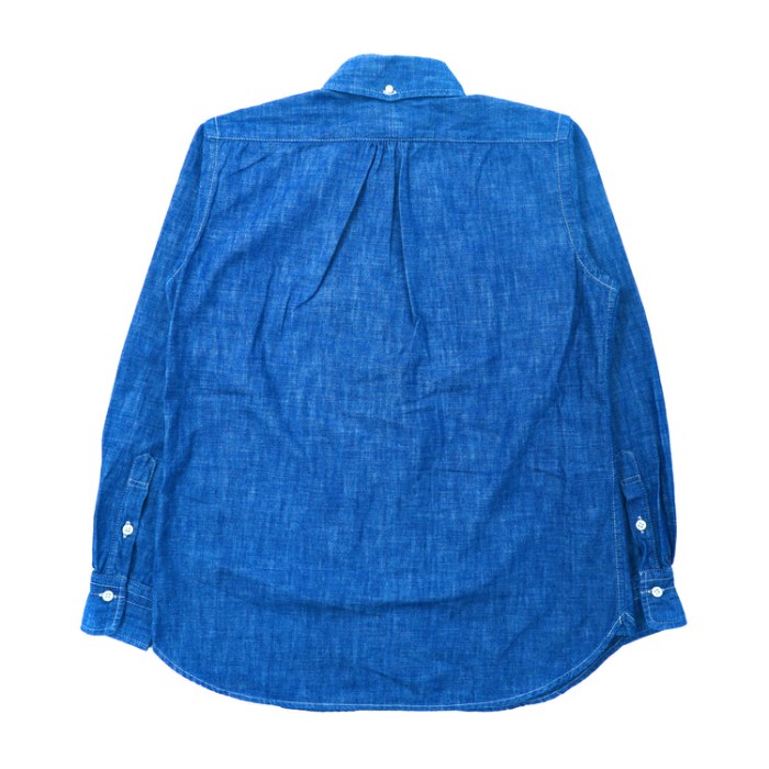 EVISU ボタンダウンシャツ 38 ブルー シャンブレー カモメ 日本製 | Vintage.City ヴィンテージ 古着