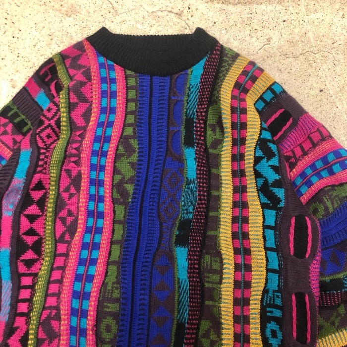 90s ～Angenie/3D Knit sweater/台湾製/XL/ニット | Vintage.City ヴィンテージ 古着
