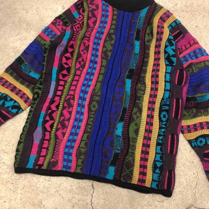 90s ～Angenie/3D Knit sweater/台湾製/XL/ニット | Vintage.City ヴィンテージ 古着