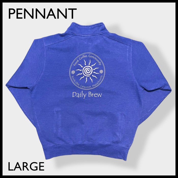 【PENNANT】バックプリント ハーフジップ スウェット 店舗ロゴ L 古着 | Vintage.City ヴィンテージ 古着