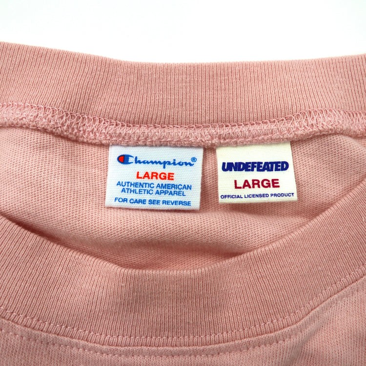 UNDEFEATED × CHAMPION ロングスリーブTシャツ L ピンク