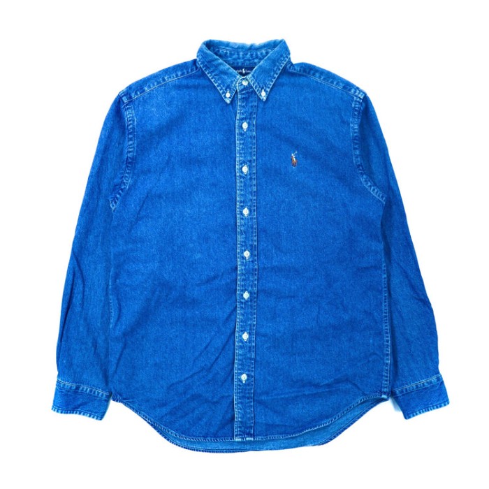 RALPH LAUREN ボタンダウンシャツ L ブルー デニム スモールポニー | Vintage.City ヴィンテージ 古着