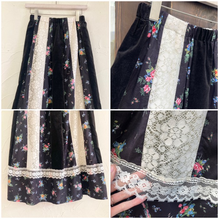 70s panel design / floral maxi skirt | Vintage.City ヴィンテージ 古着