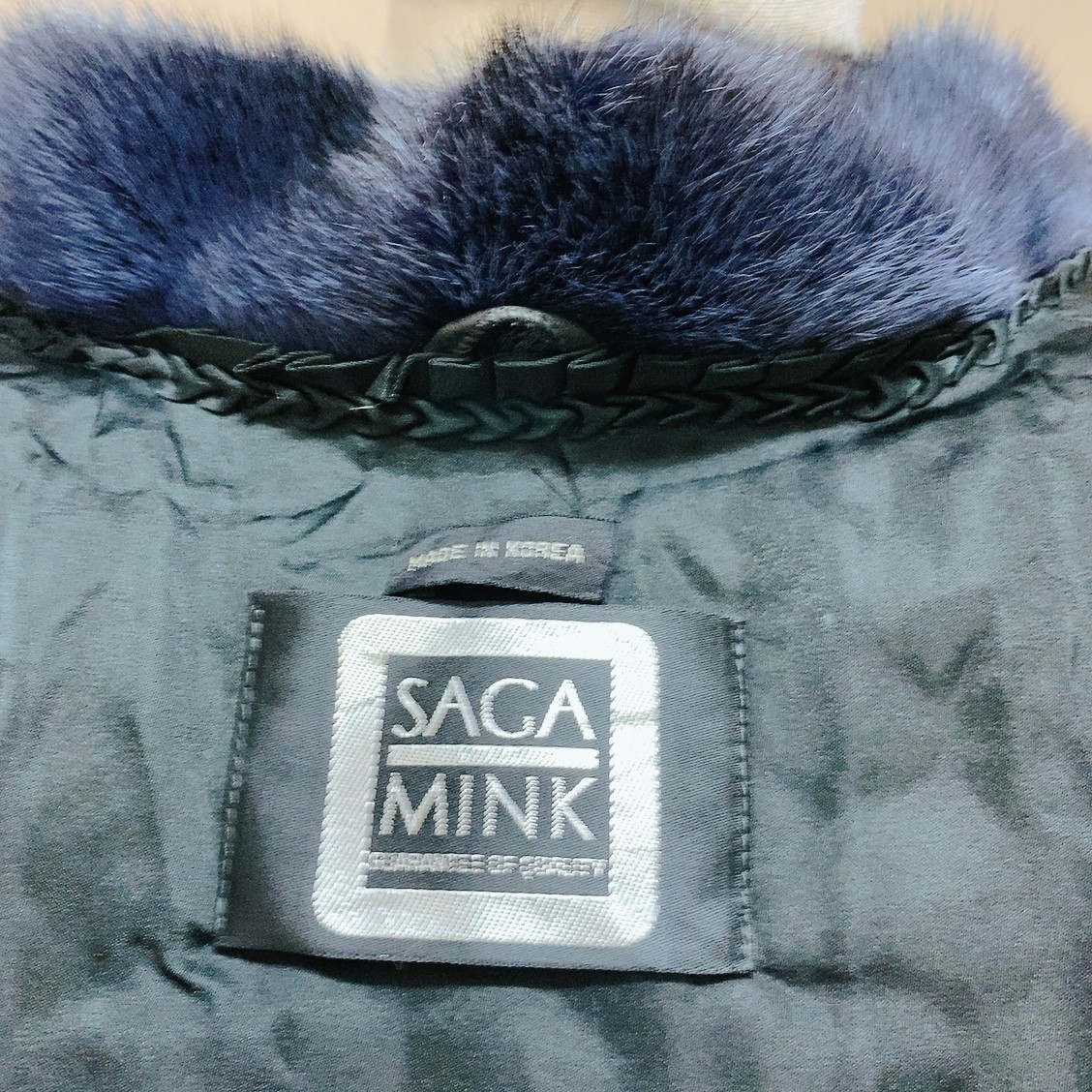 サガミンク　ハーフコート　青紫色　SAGA MINK  美品