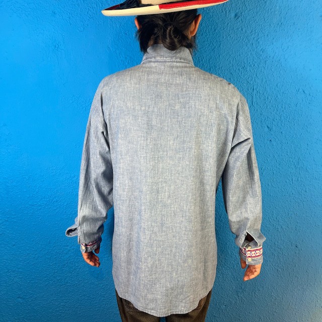 70s Tyrolean Tape Chambray Shirt
