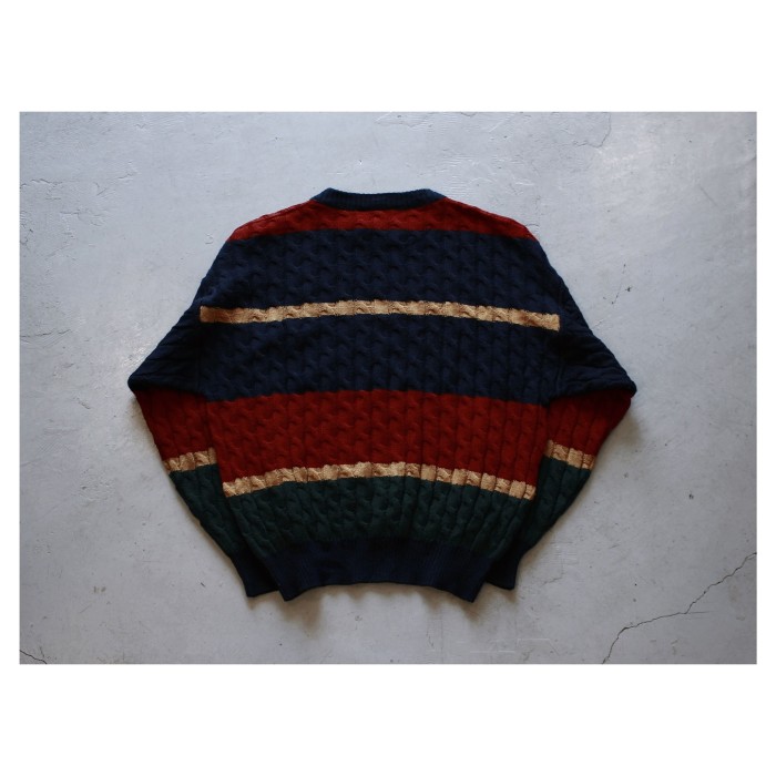 Vintage Multicolored Cable Knit Sweater | Vintage.City ヴィンテージ 古着