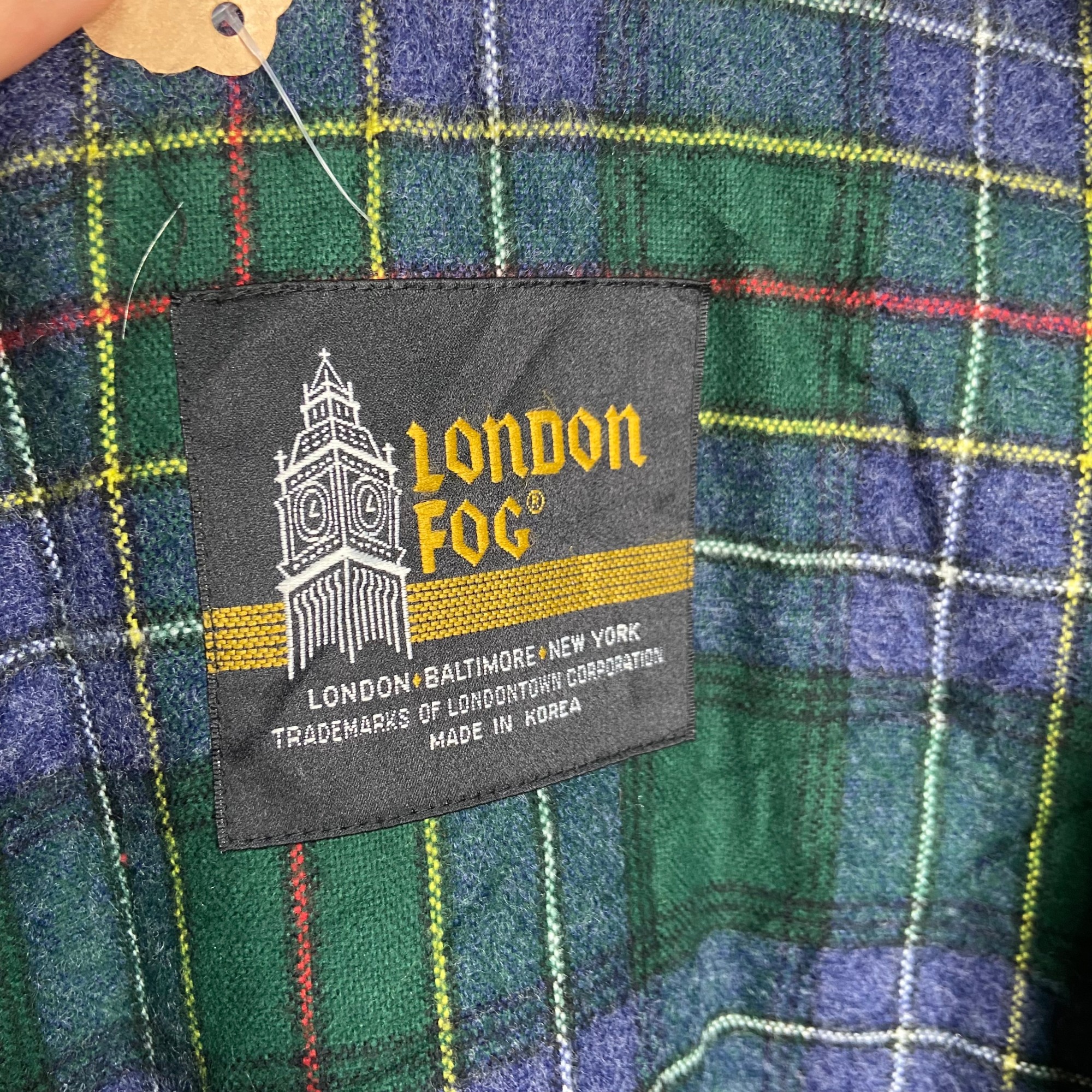 LONDON FOG   コート　XL　裏地チェック柄　フード取り外し可能