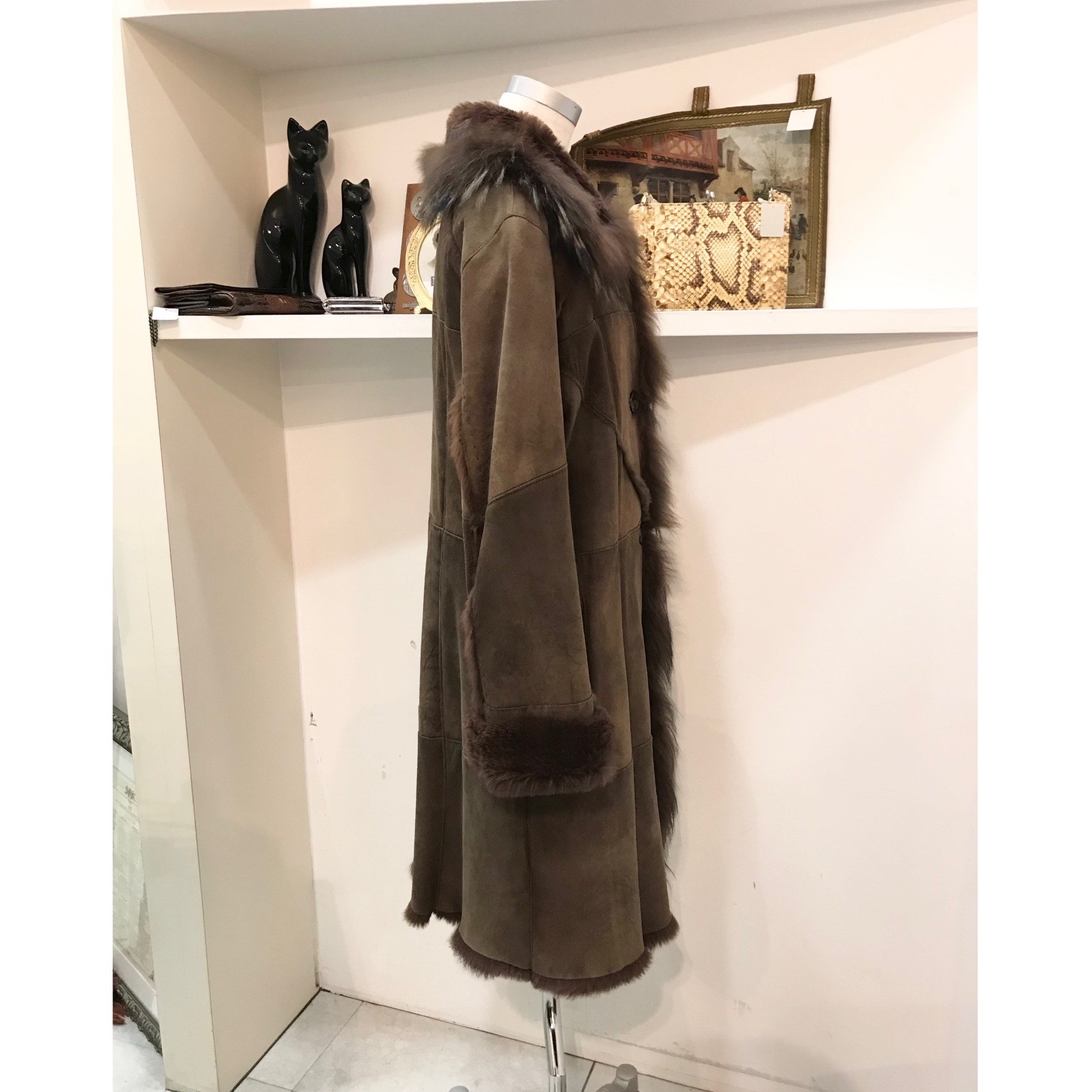 vintage suède×fur coat