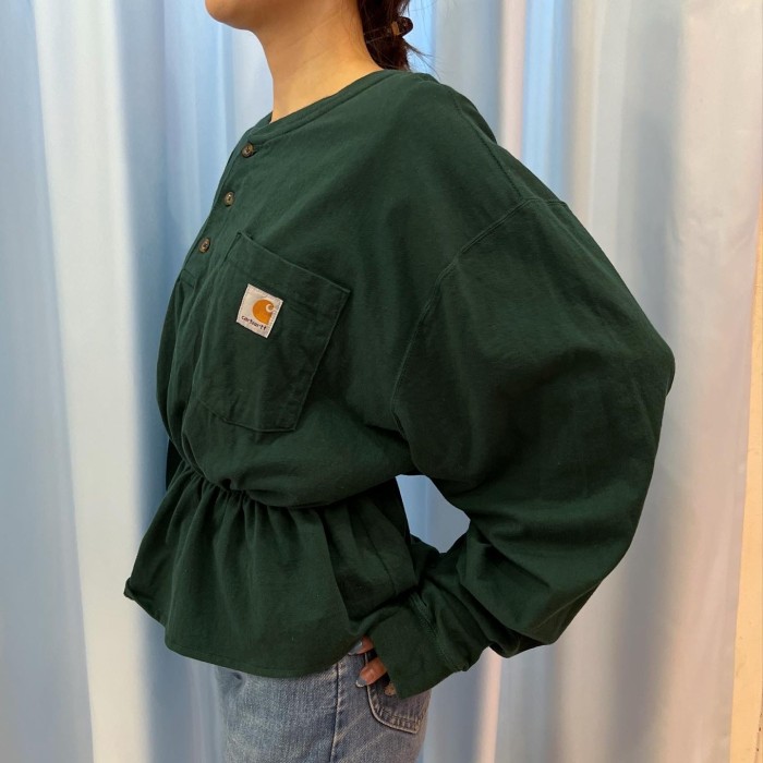 Carhartt peplum shirt - green | Vintage.City ヴィンテージ 古着