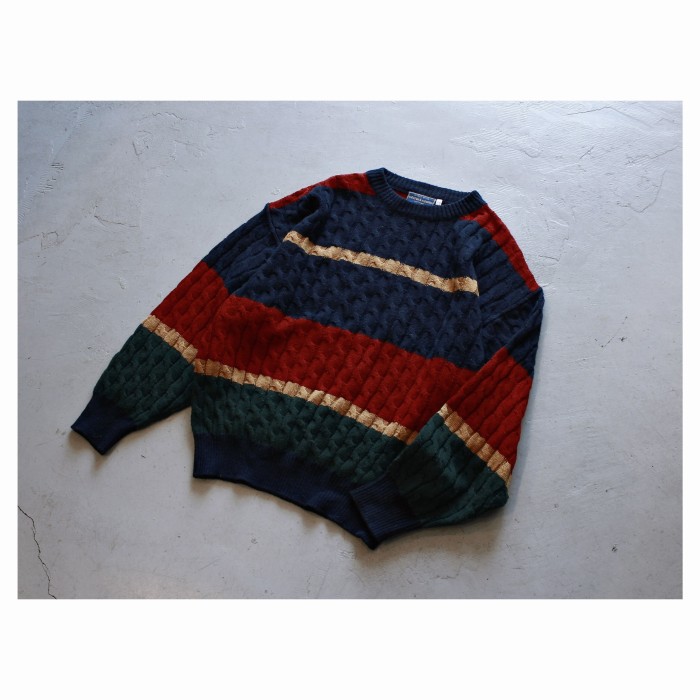 Vintage Multicolored Cable Knit Sweater | Vintage.City ヴィンテージ 古着