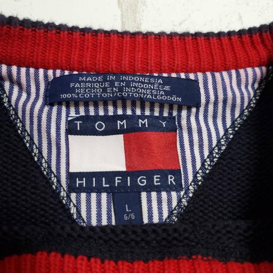 【710】TOMMY HILFIGER ニットセーター ネイビー  Lサイズ