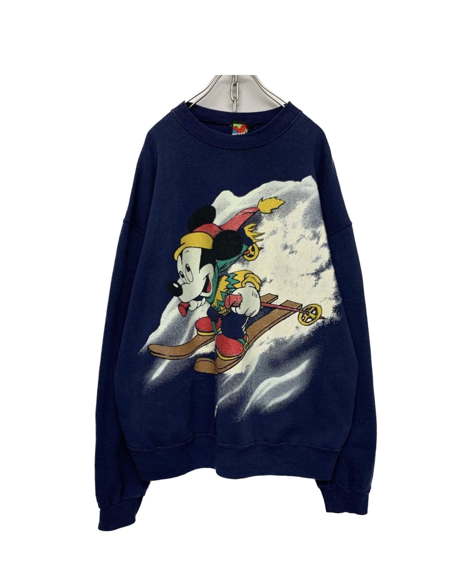 1990’s “Mickey” Print Sweat Shirt NAVY