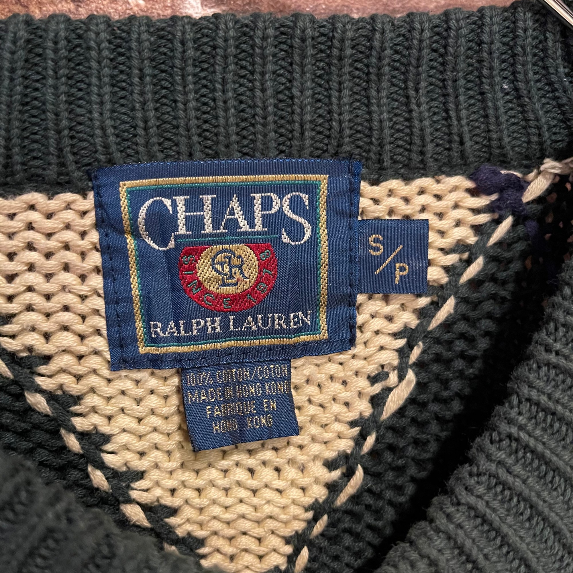 80’s CHAPS RALPH LAUREN 肉厚 柄ニット セーター
