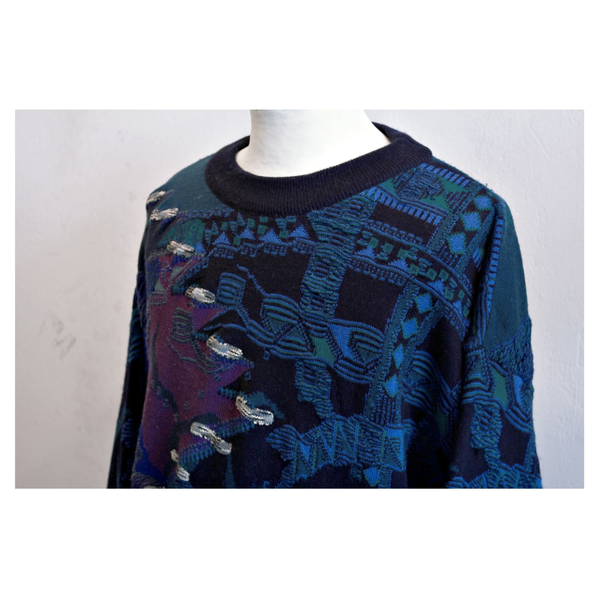 Vintage Crazy 3D Knit Cosby Sweater