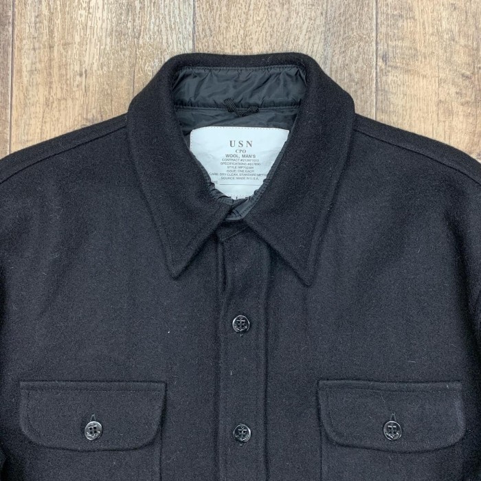 イカリボタン ウール CPOシャツ ブラック USA製 | Vintage.City ヴィンテージ 古着