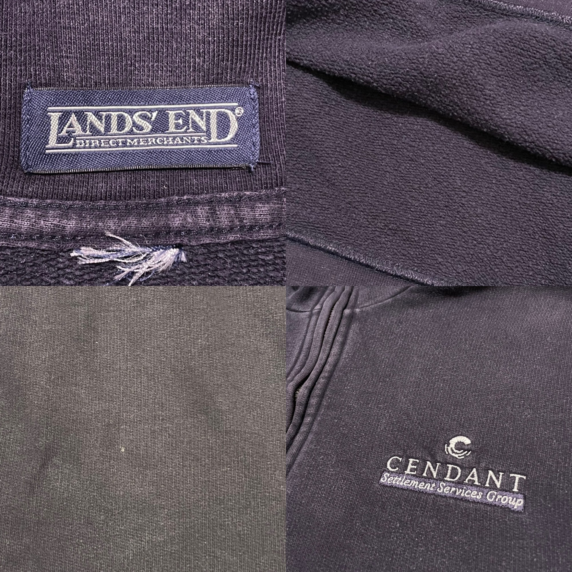 【LANDS'END】企業系 ロゴ ハーフジップ スウェット 刺繍 US古着