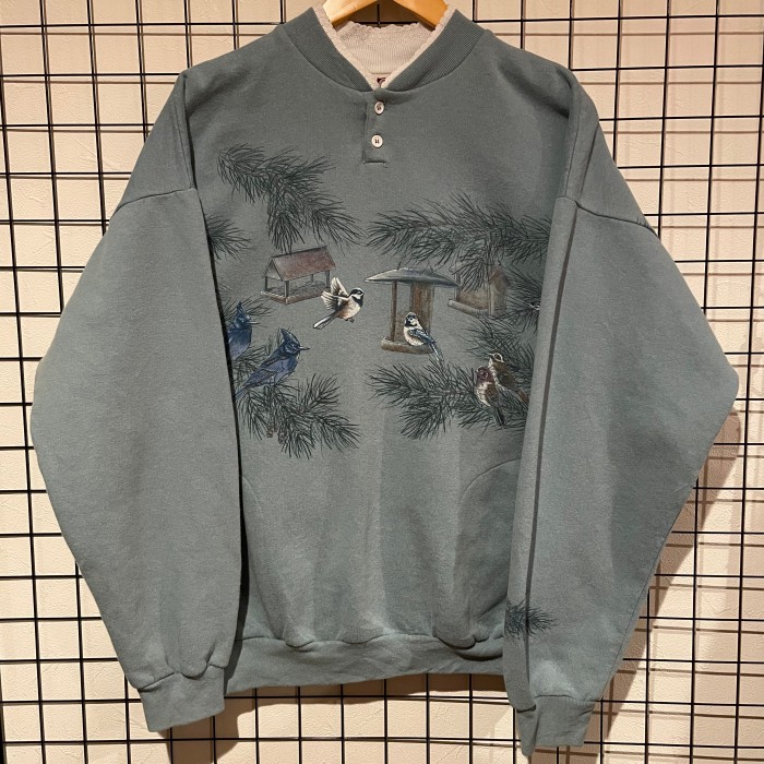 90s ART UNLIMITED 総柄　襟付きスウェット　アメリカ製　A474 | Vintage.City ヴィンテージ 古着