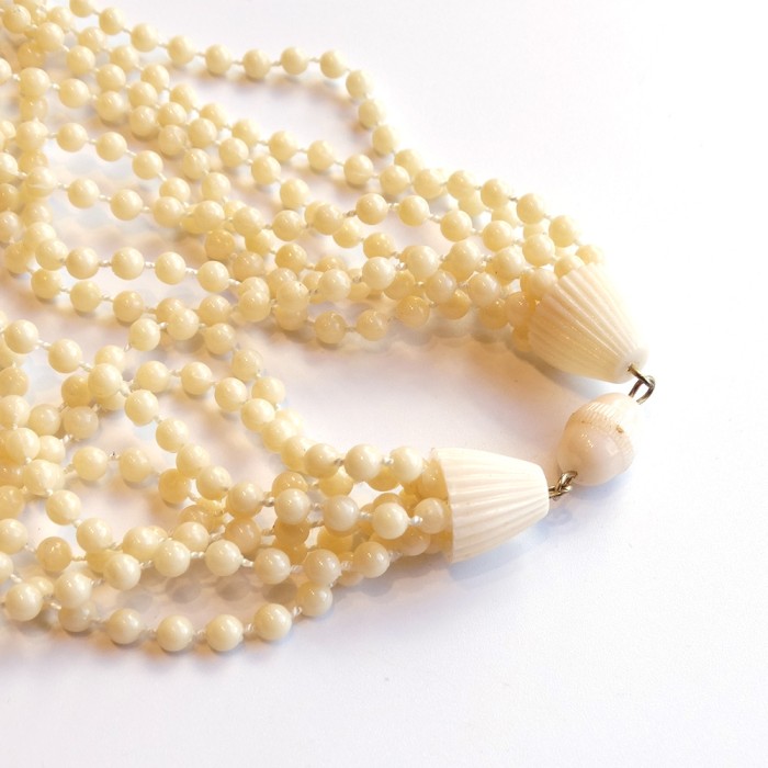 Old Plastic Ivory Ball Chain Necklace | Vintage.City ヴィンテージ 古着