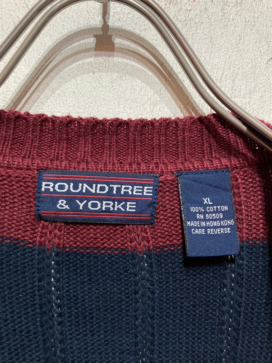 “ROUNDTREE & YORKE” Stripe Cotton Knit