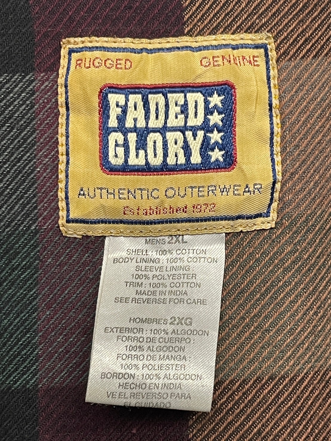 90s “FADED GLORY” Flannel Lining Hunting