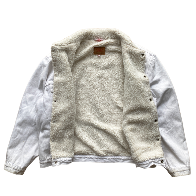 80s Levi's 70608 White Denim Boa Jacket