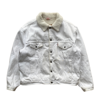 80s Levi's 70608 White Denim Boa Jacket | Vintage.City 古着屋、古着コーデ情報を発信