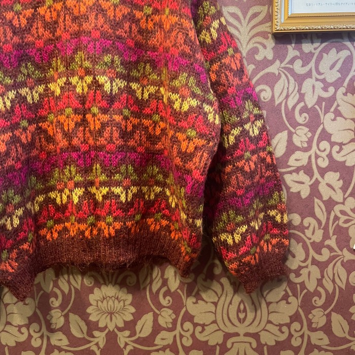 90s BENETTON colorful flower cardigan | Vintage.City ヴィンテージ 古着