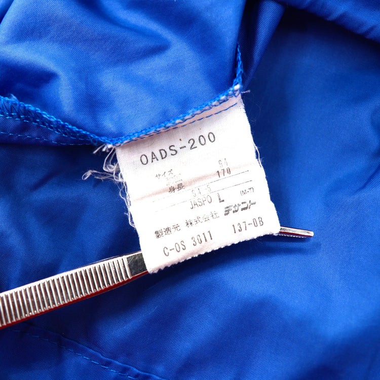 ADIDAS ナイロンジャケット L ブルー デサント社製 トレフォイルロゴ
