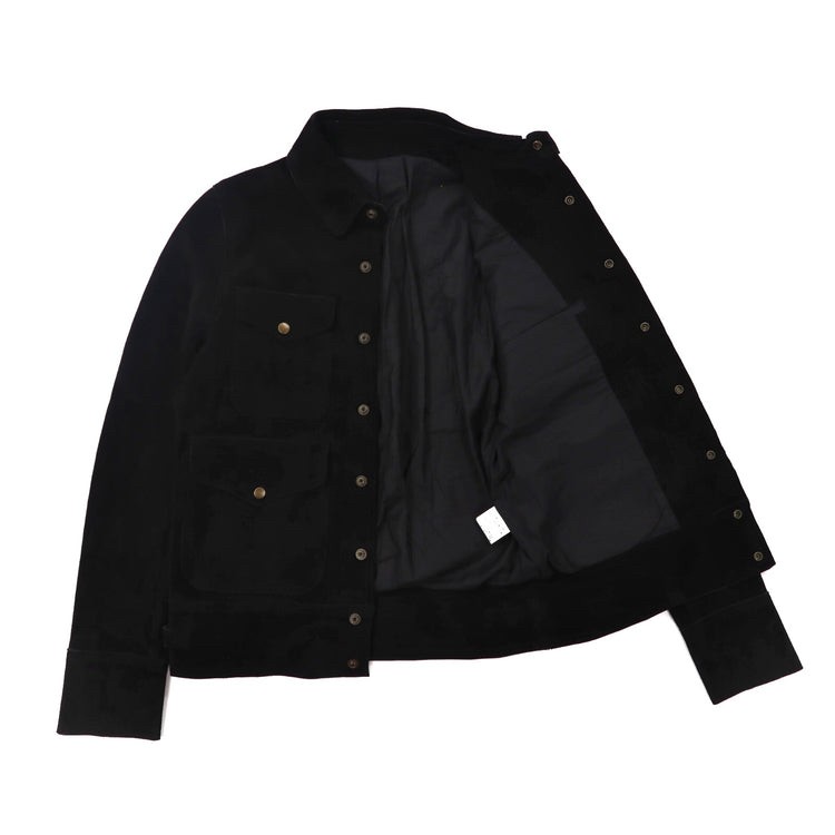 PLEDGE レザージャケット 46 ブラック スエード 日本製