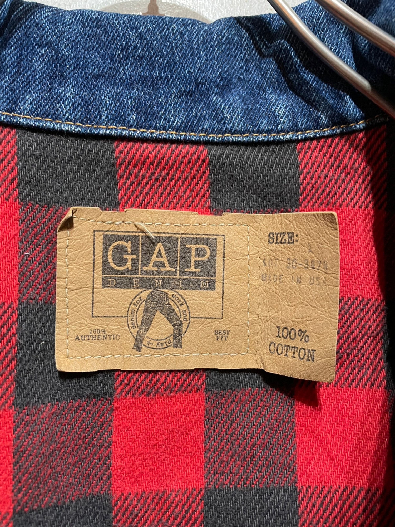 90's "GAP" Flannel Lining Denim Jacket